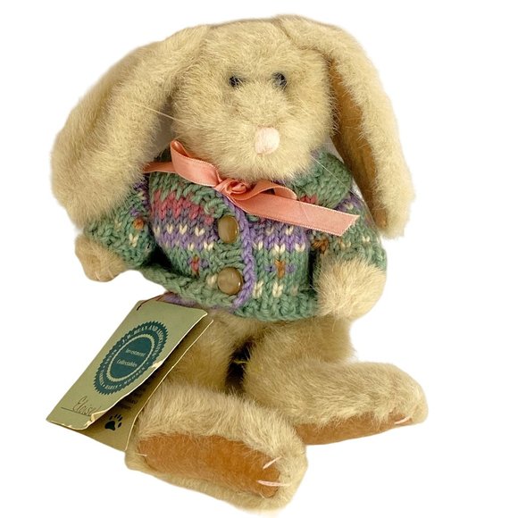 1990s JB Bean Eloise Hare Bunny Plush Boyds Collection Sweater Original Tags - Picture 1 of 15